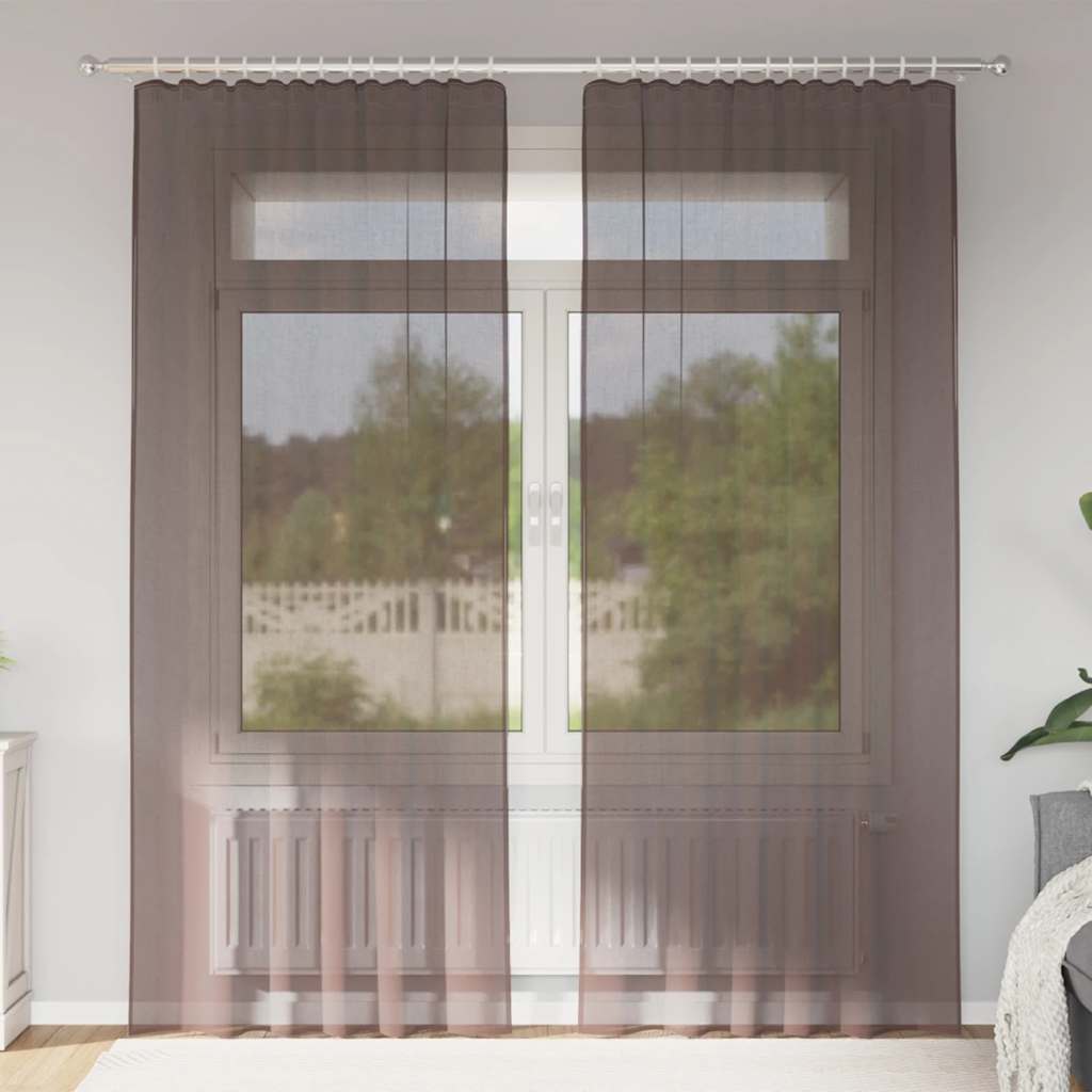 Voile Vorhänge mit Ösen 2 Stk. Apfelgrün 140x140 cm