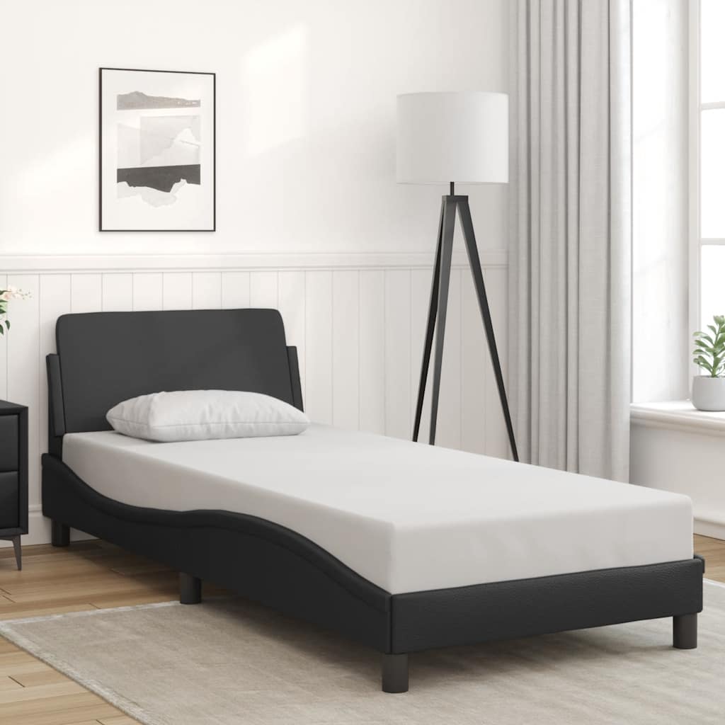 Bettgestell "Dover" Schwarz 80x200 cm Kunstleder