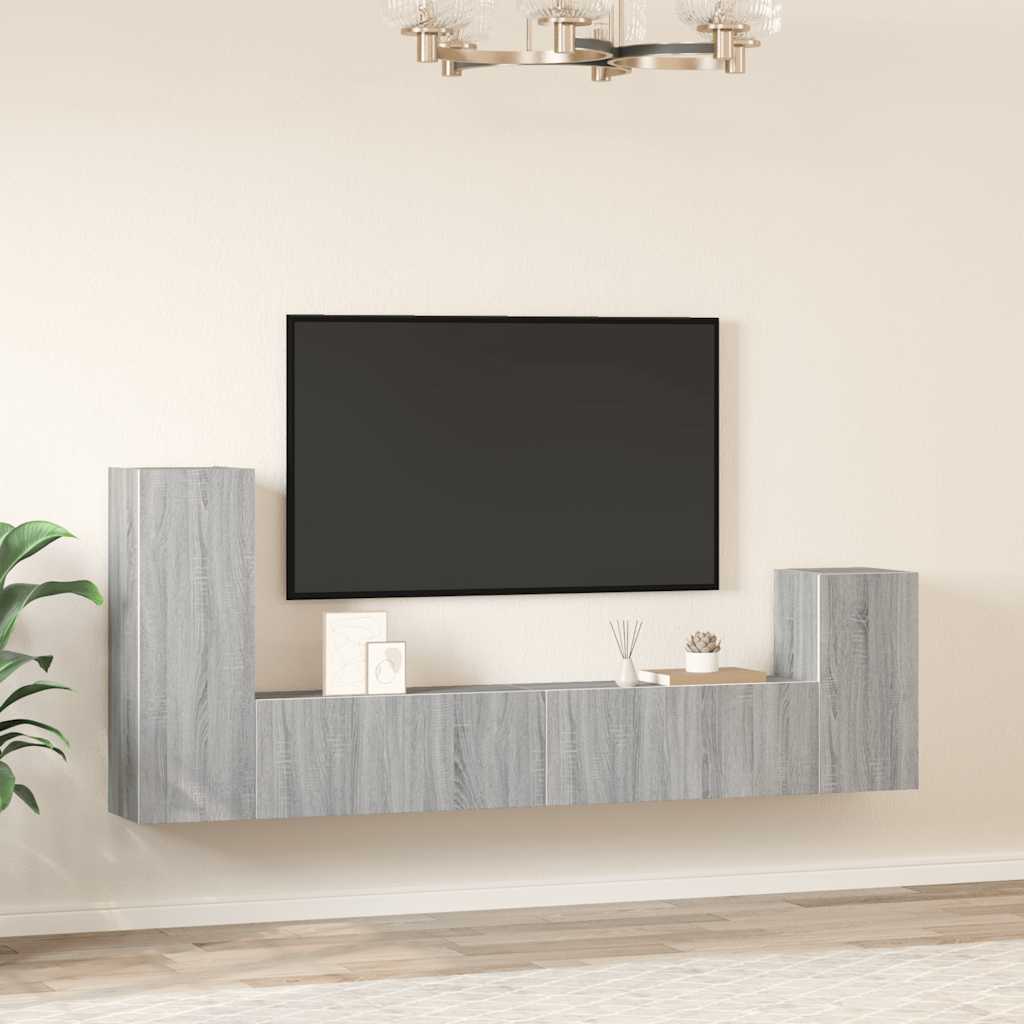 4-tlg. TV-Schrank-Set Weiß Holzwerkstoff