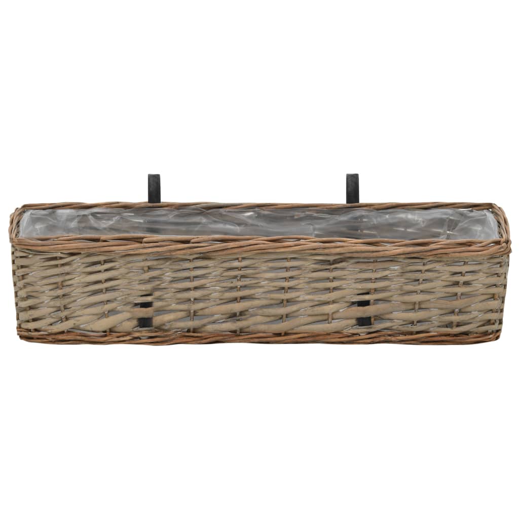 Balkon-Blumentöpfe 2 Stk. Weide mit PE-Auskleidung 40 cm