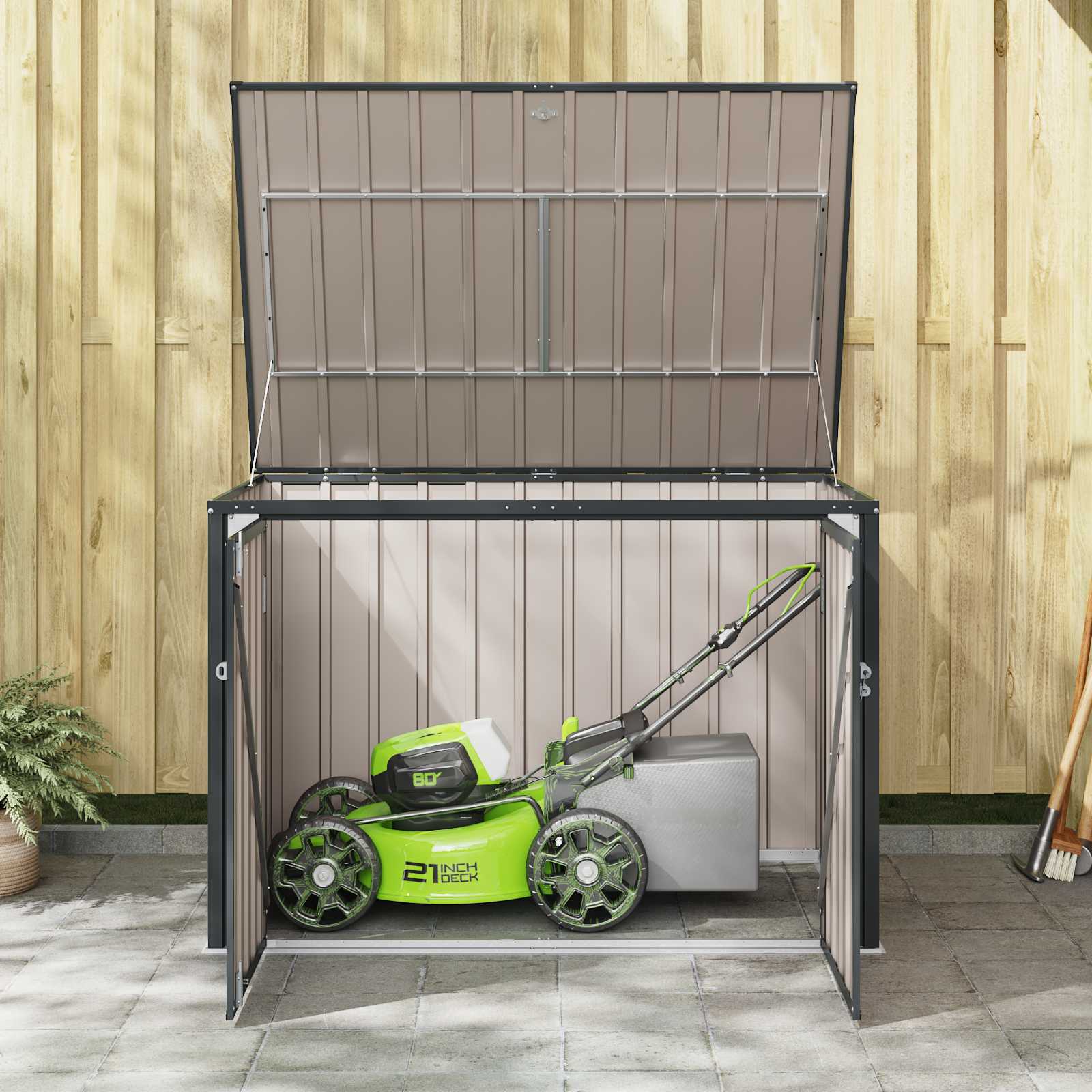Gartenlagerbox Schwarz 101,5 x 57 x 100,5 cm Stahl