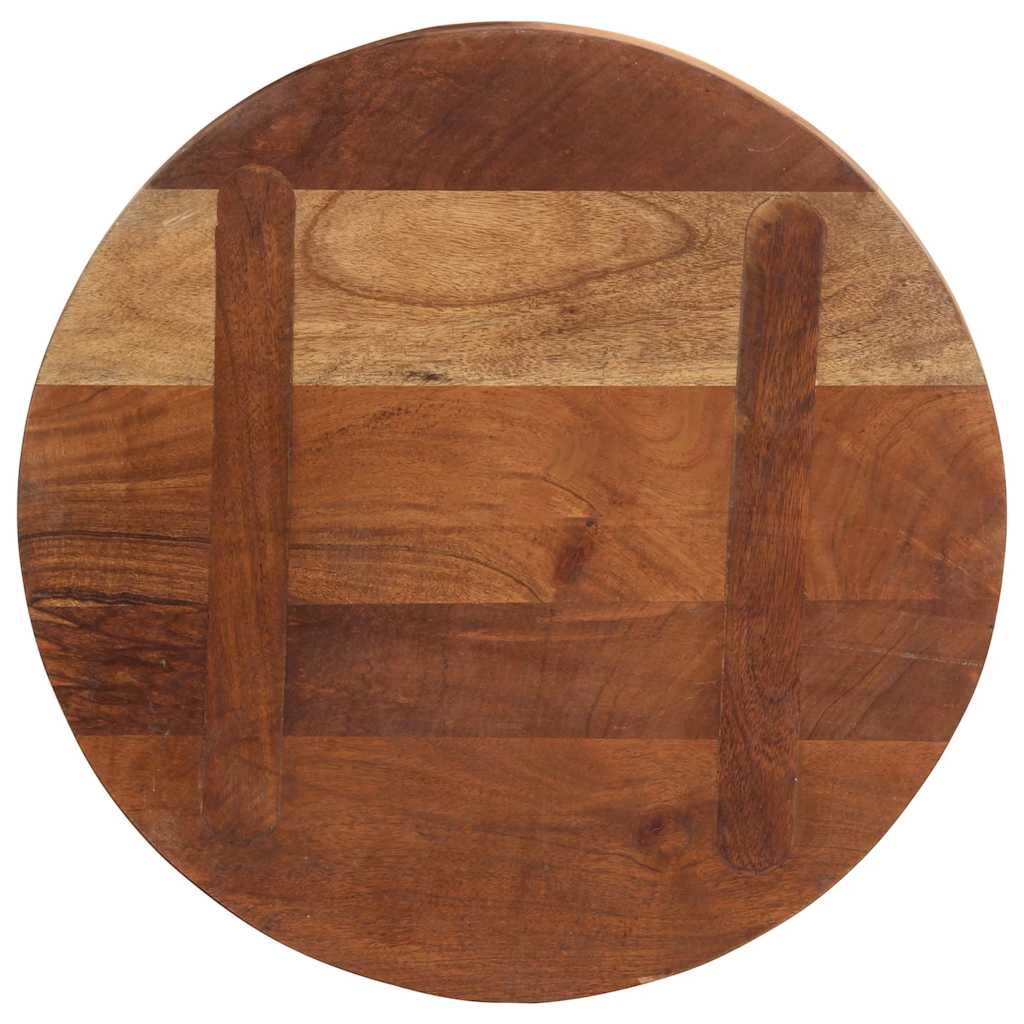 Tischplatte Ø 40x2,5 cm Rund Raues Massives Mangoholz