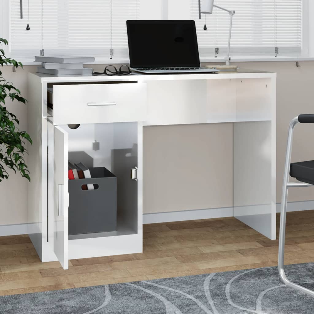 Schreibtisch mit Schublade und Schrank Eiche 100x40x73 cm