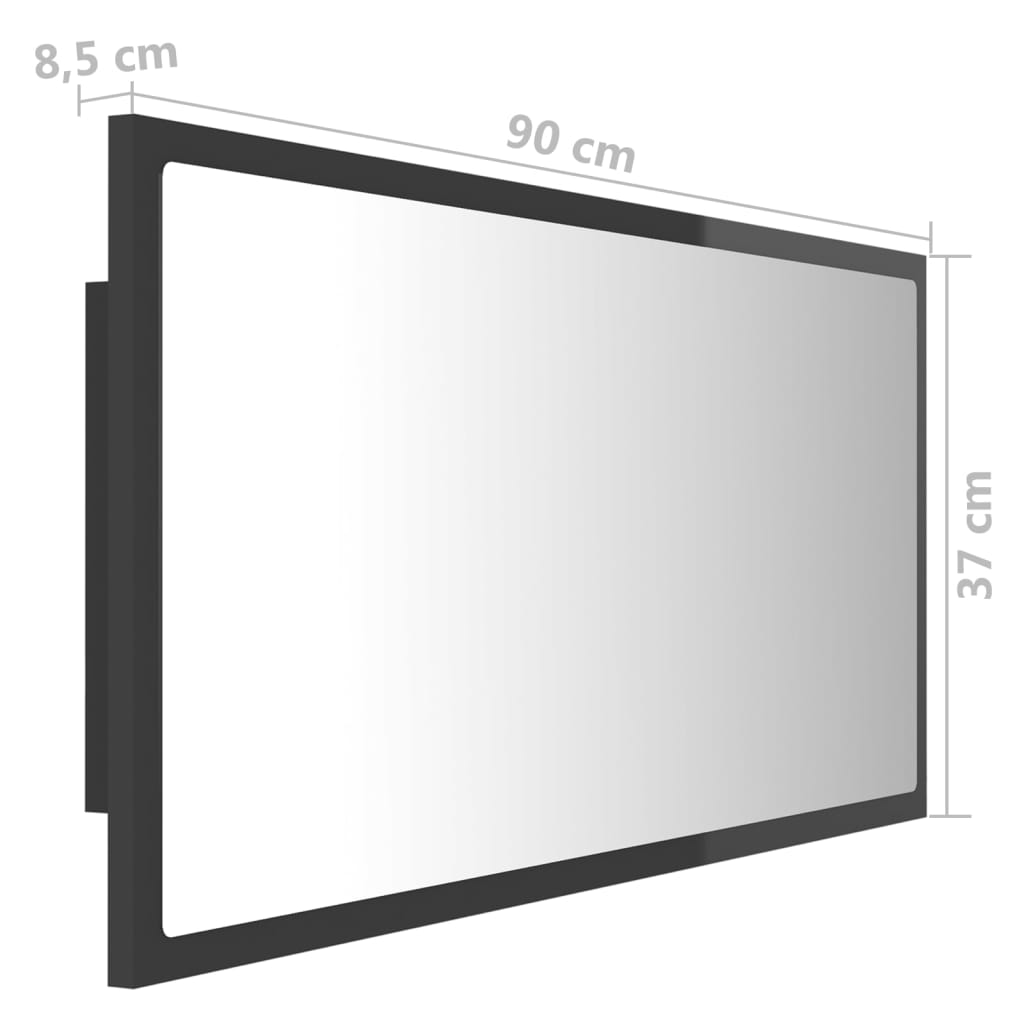 LED-Badspiegel Weiß 90x8,5x37 cm Acryl