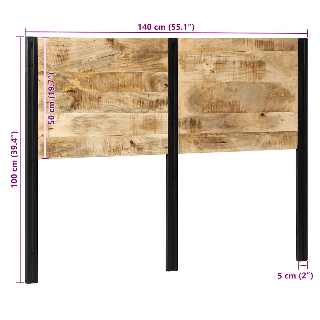 Kopfteil 100 cm Massivholz Mango und Eisen