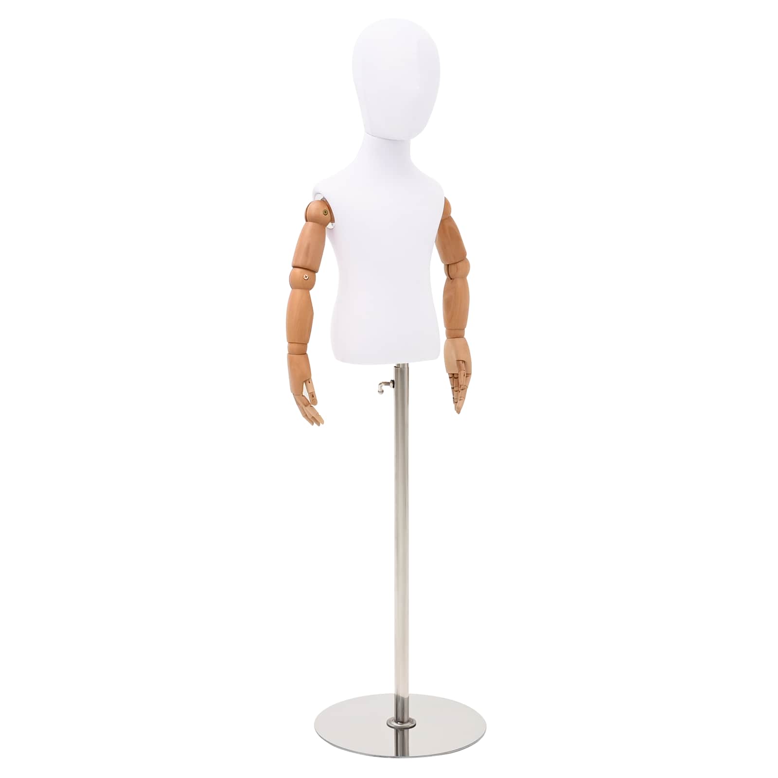 Verstellbares 120-150 cm Mannequin mit Basis Unisex PP Weiß