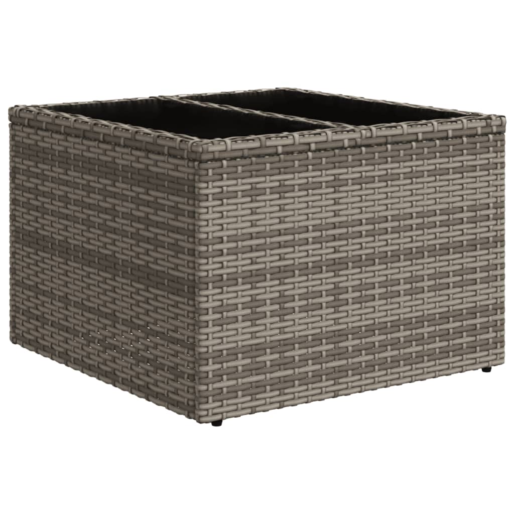 10-teiliges Gartensofa-Set mit Kissen, schwarzes Polyrattan