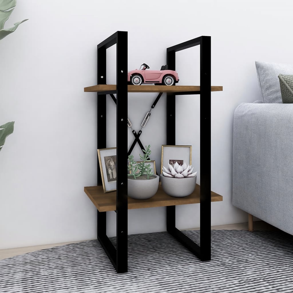 Bücherregal 2 Fächer Weiß 40x30x70 cm Holzwerkstoff