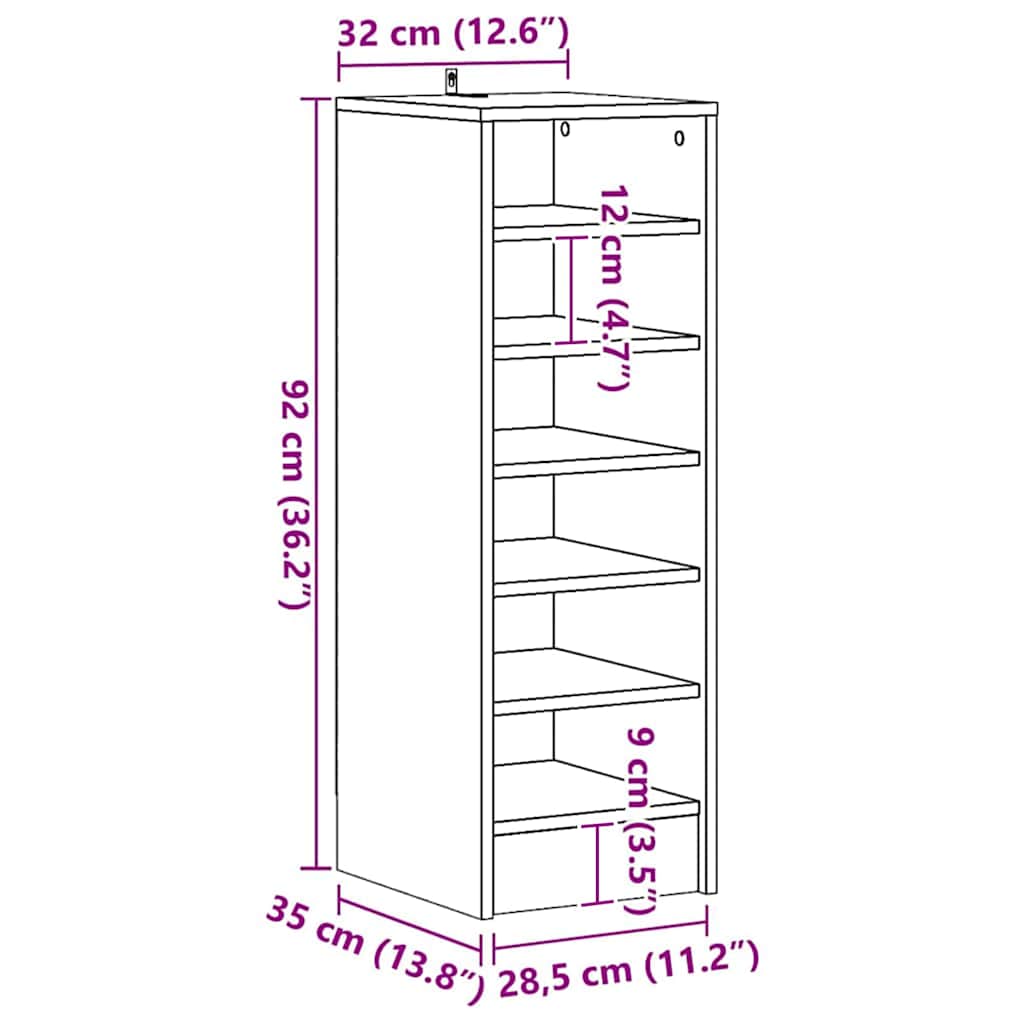 Schuhschrank Weiß 60x35x70 cm Holzwerkstoff