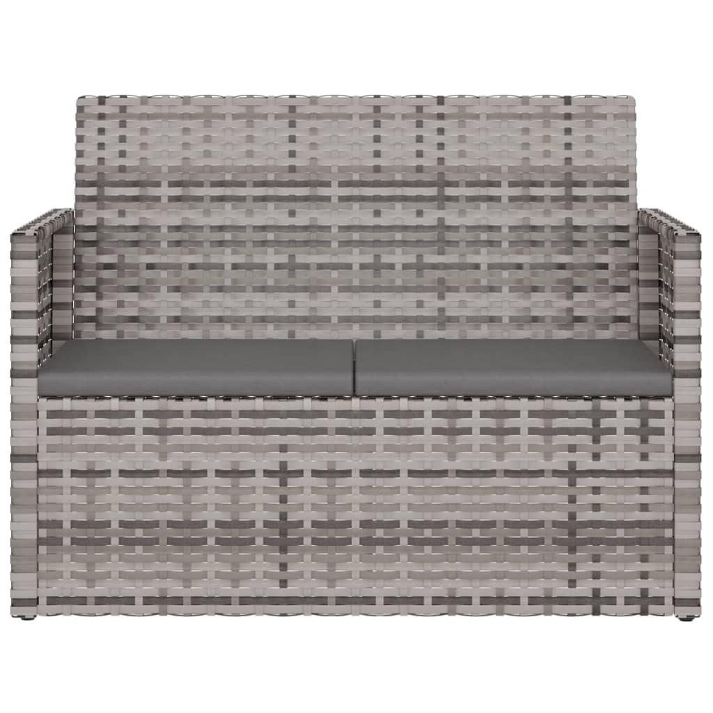 Gartenbank mit Kissen Schwarz 105 cm Poly Rattan