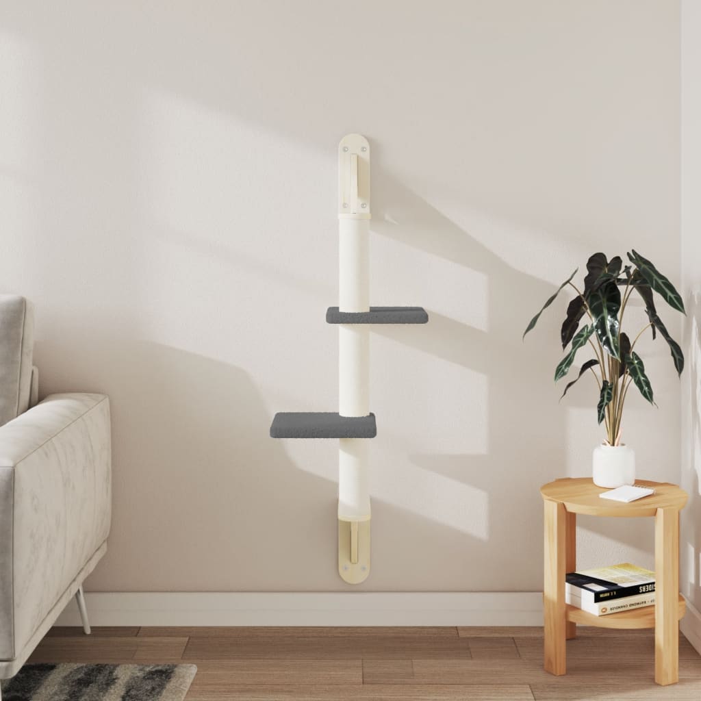 Kratzbaum mit Kratzsäule Wandmontage Creme 108 cm