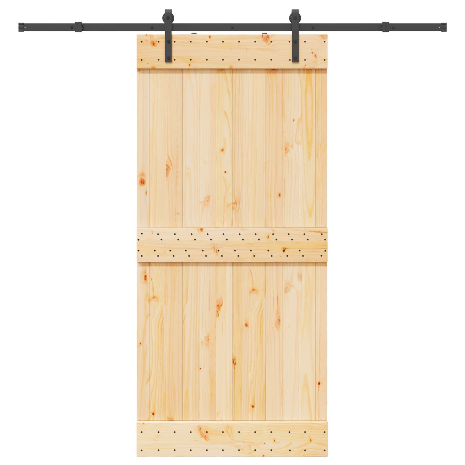 Schiebetür NARVIK Natürlich und Schwarz 70 x 210 cm (152,5 cm)