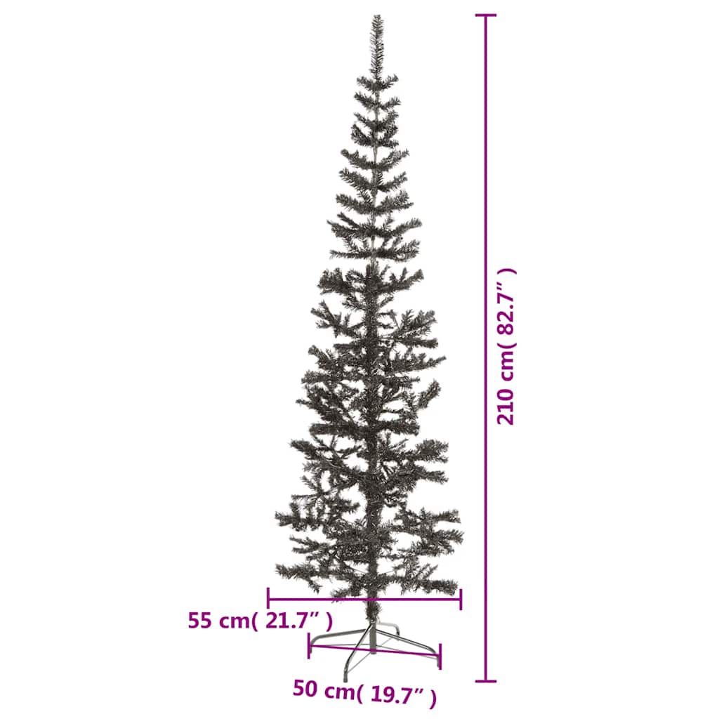 Schlanker Weihnachtsbaum Schwarz 150 cm