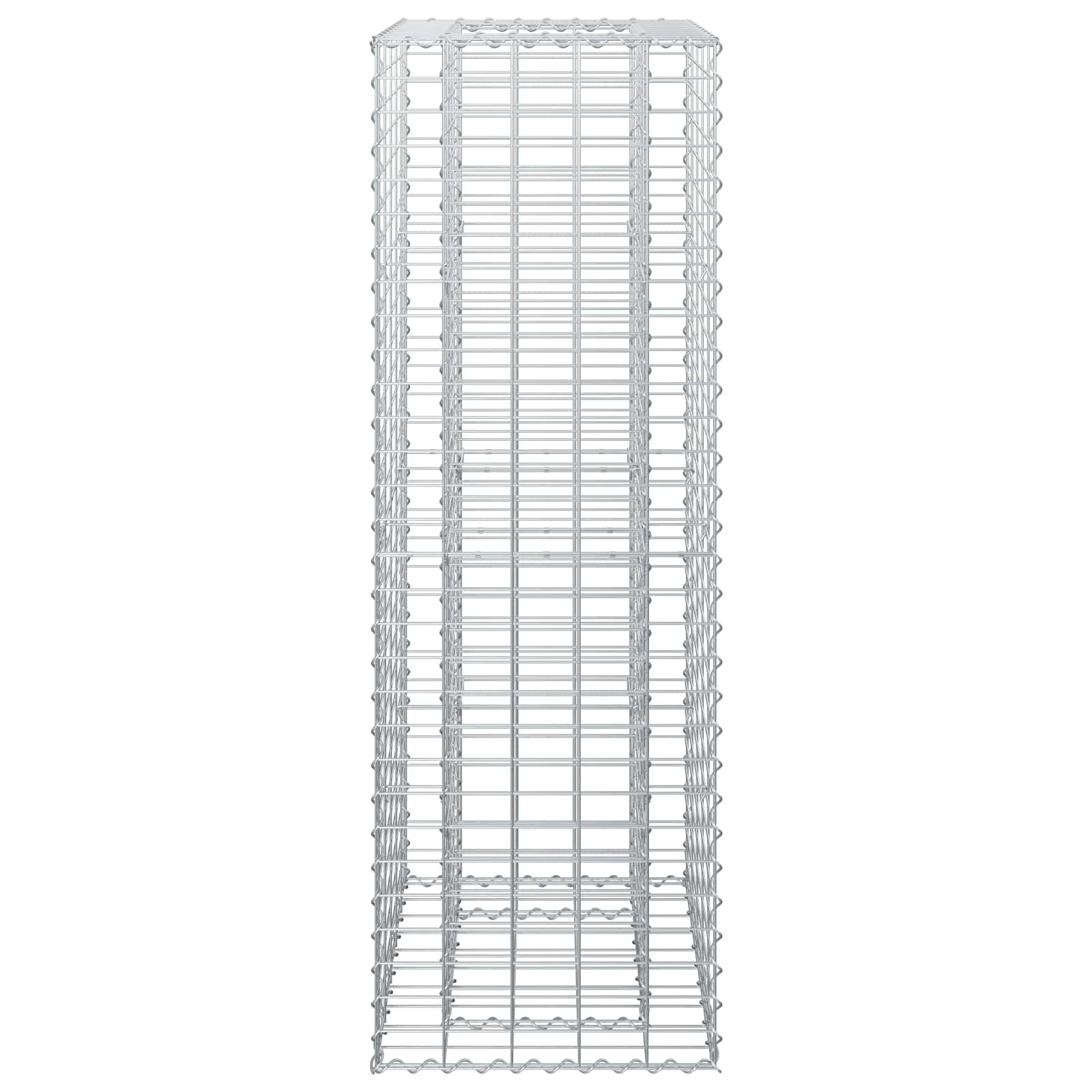 Gabionen Hochbeet 2 pcs Silber 260 x 60 x 55 cm