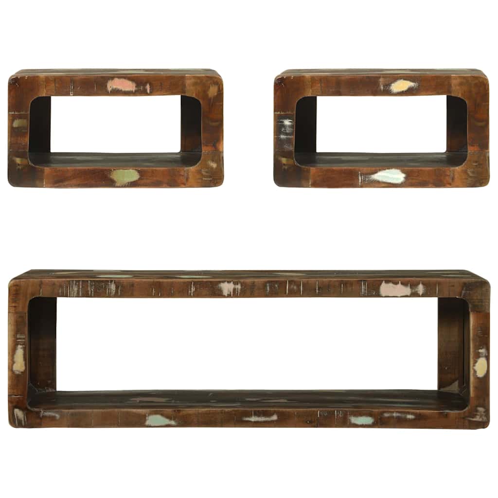 TV-Schrankset mit Regal 3 pcs Braun Massivholz Mango