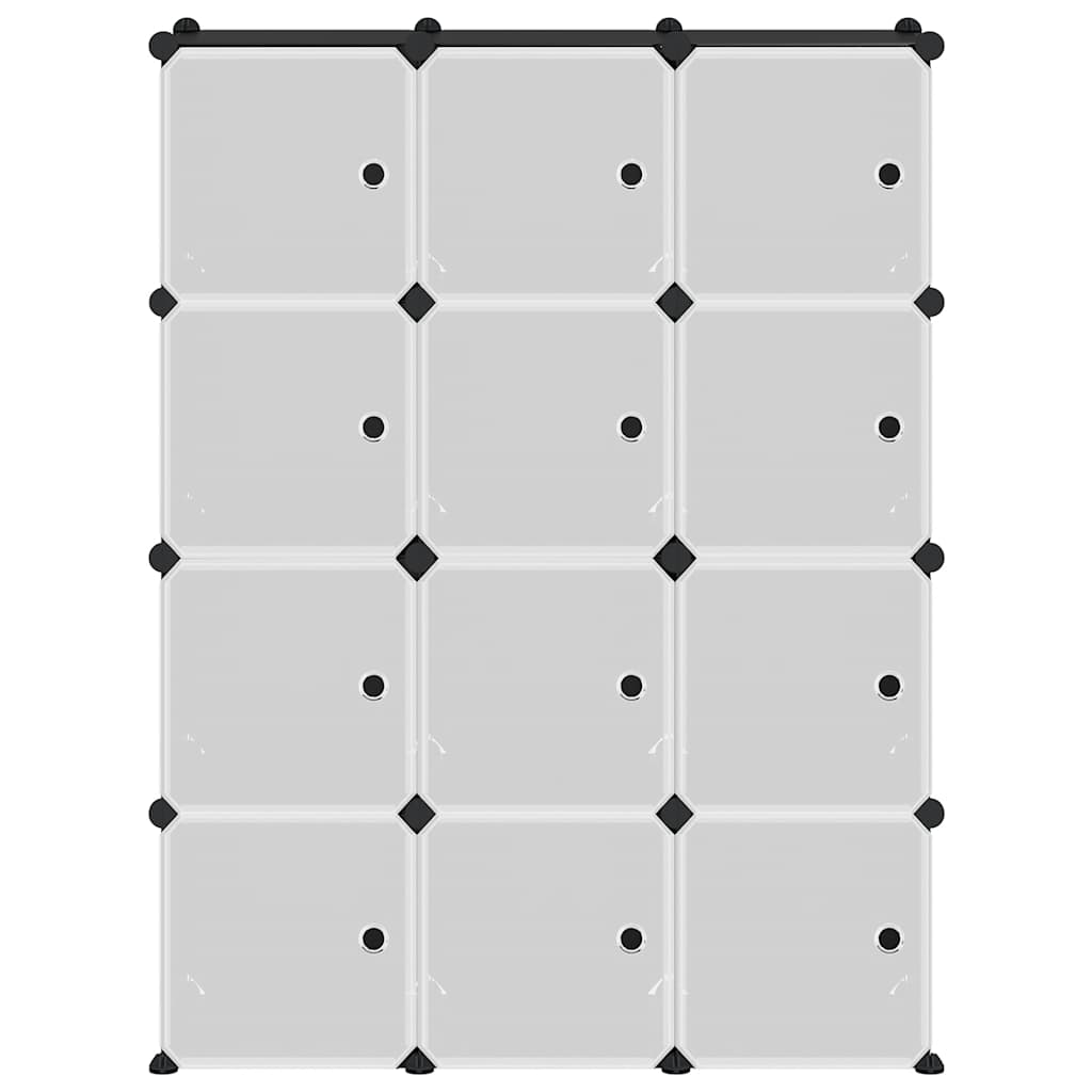 Regalsystem mit 12 Würfeln Schwarz PP