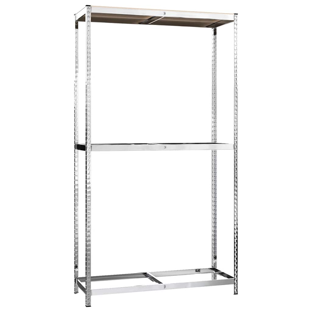 Reifenregale mit 2 Böden 3 Stk. Silbern 110x40x110 cm Stahl