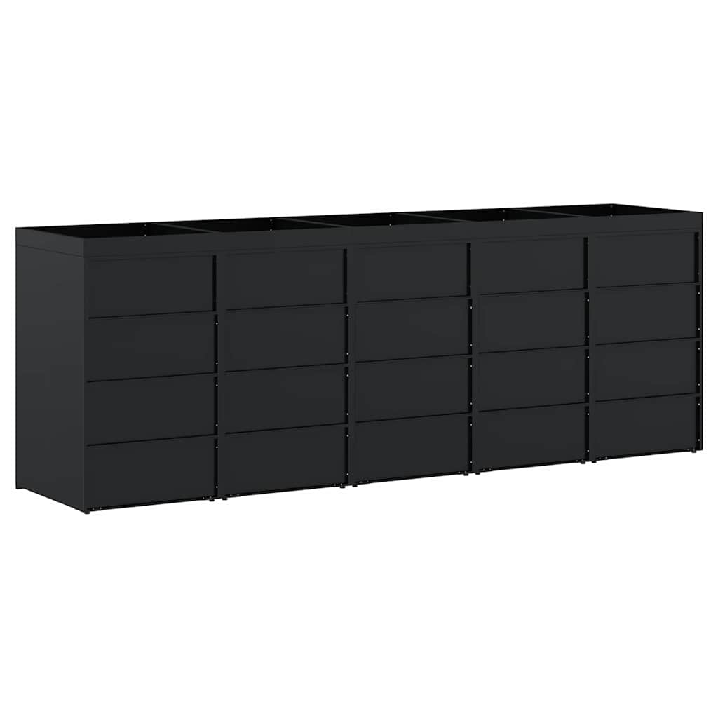 Mülltonnenbox für 2 Tonnen Schwarz 138x79x117 cm Stahl