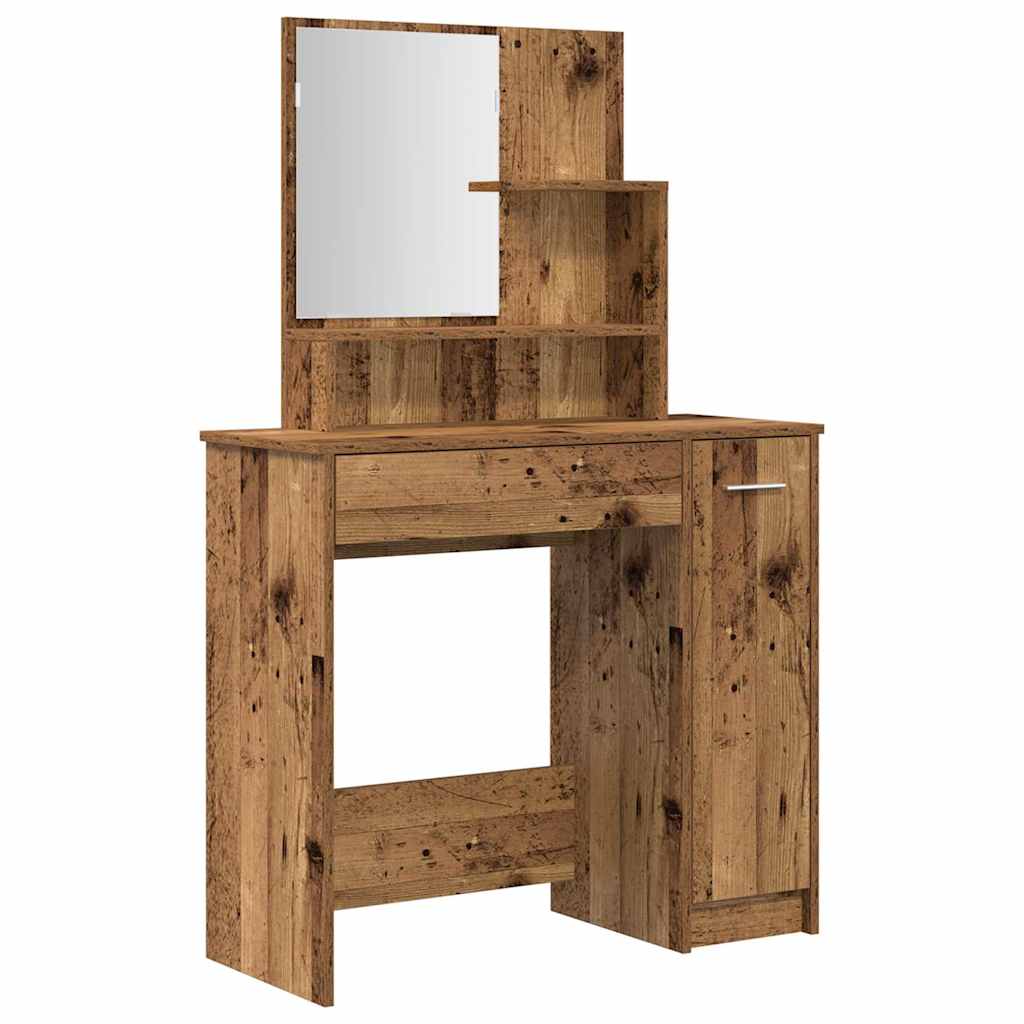 Schminktisch-Set Weiß 86,5x35x136 cm