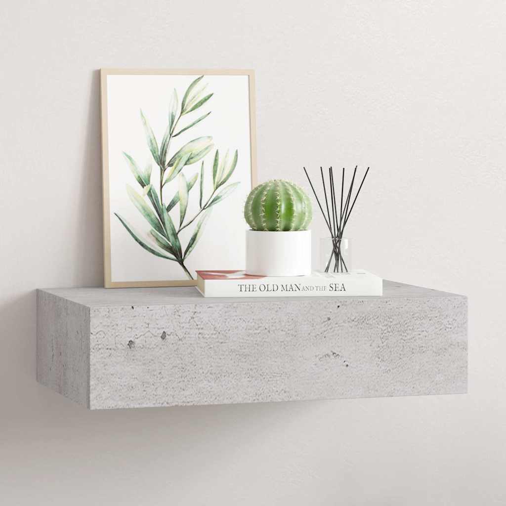 Wandregal mit Schublade Weiß 40x23,5x10 cm MDF
