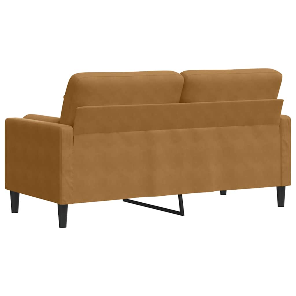 2-Sitzer-Sofa mit Zierkissen Hellgrau 120 cm Samt