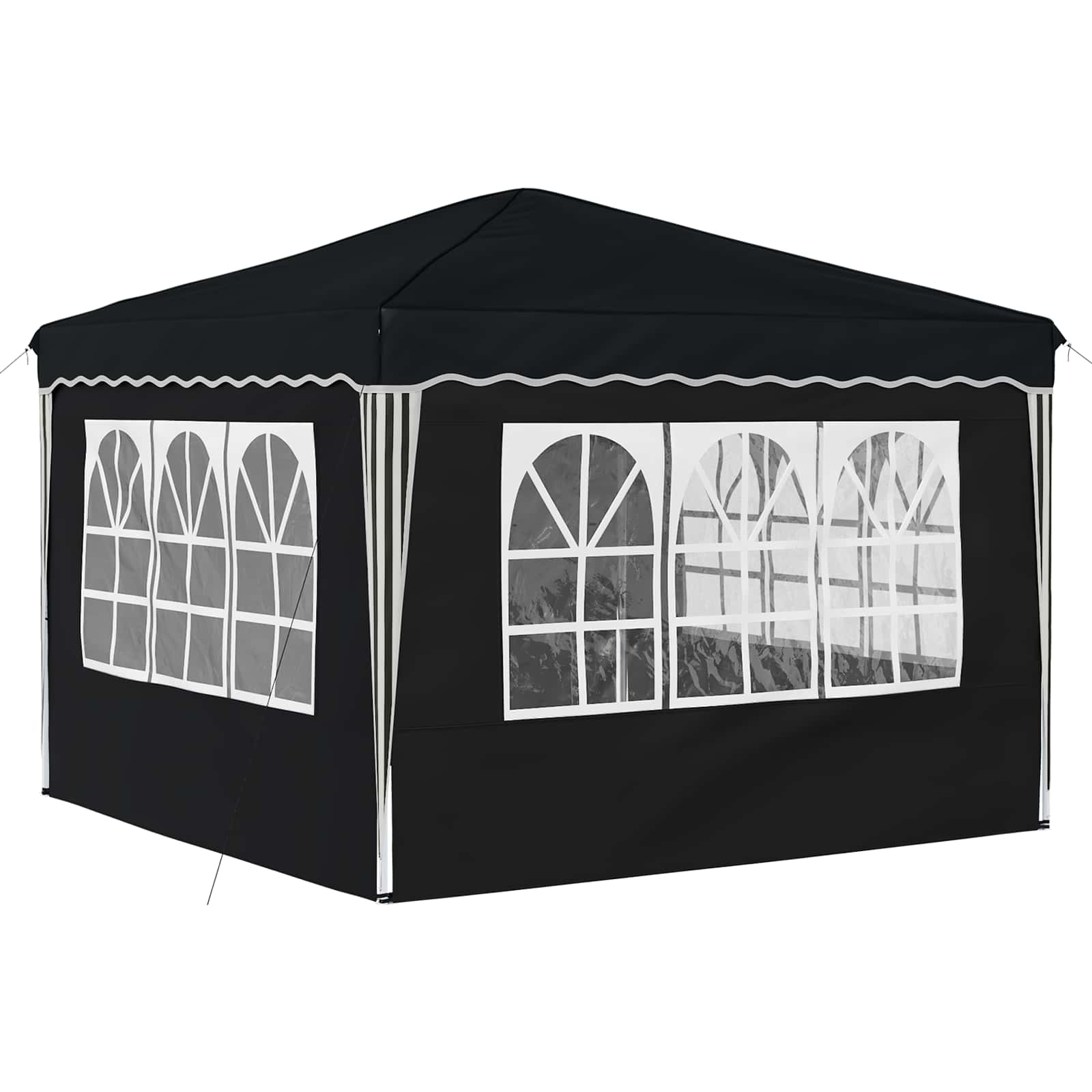 Pop-up Partyzelt 288 x 288 x 245 cm Creme Oxford-Stoff