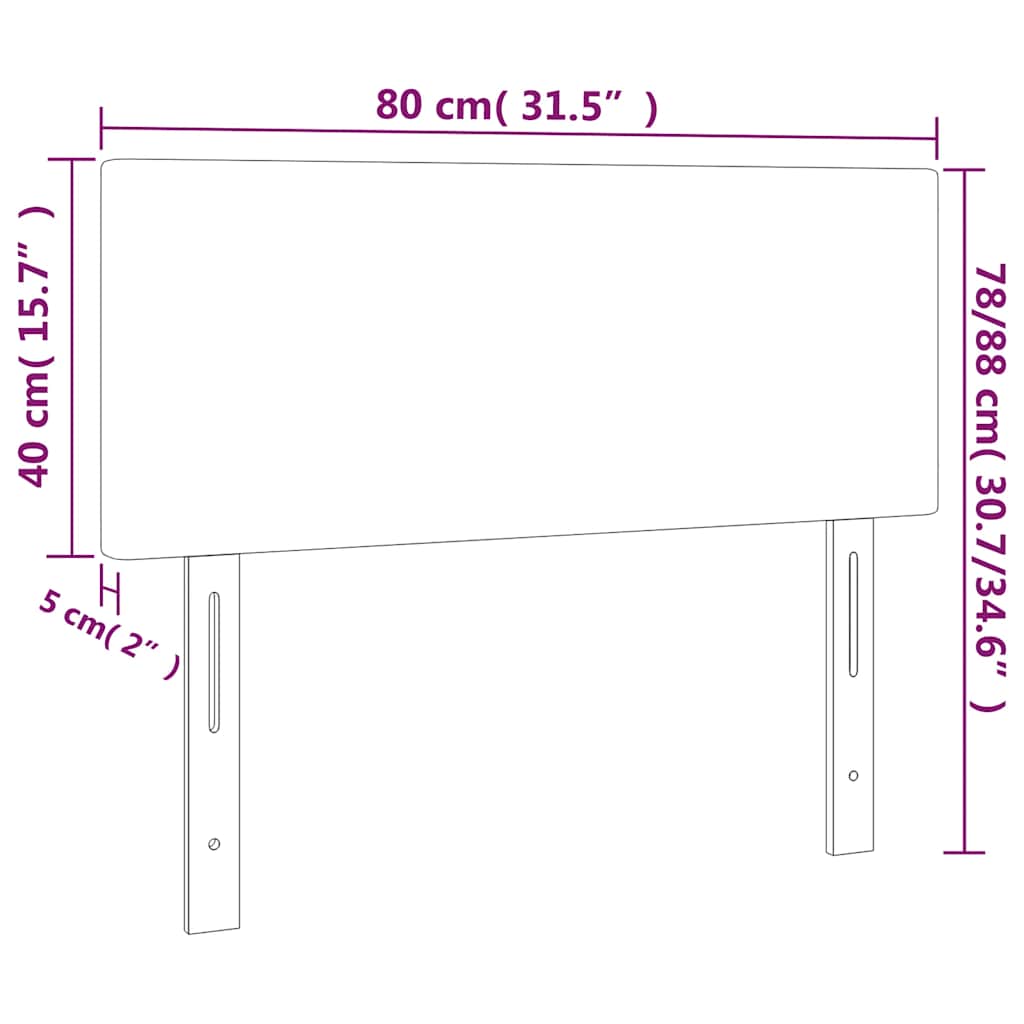 Kopfteil Hellgrau 80x5x118/128 cm Samt