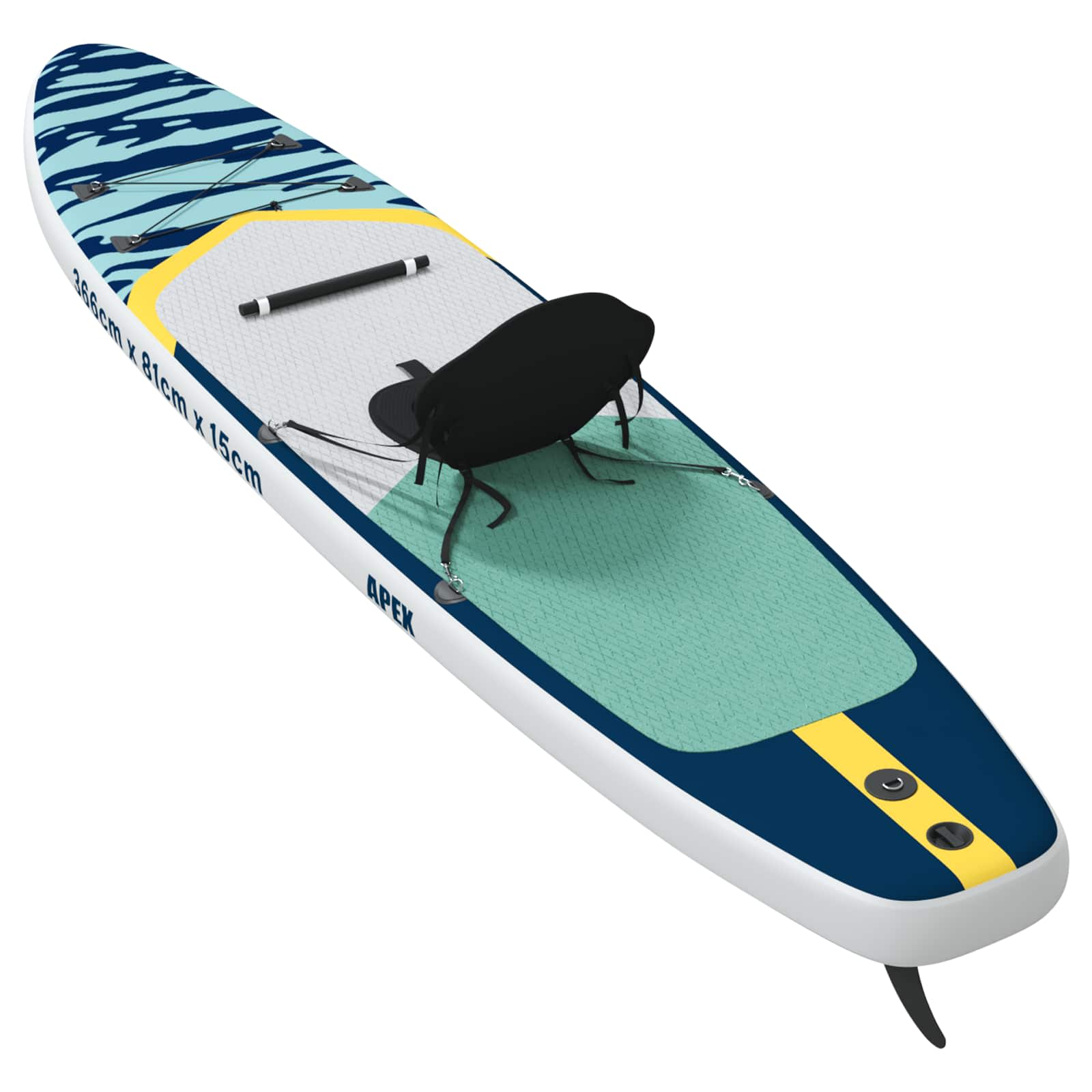 SUP Board mit Sitz 2-in-1 POSEIDON 305 x 76 x 15 cm Grün für