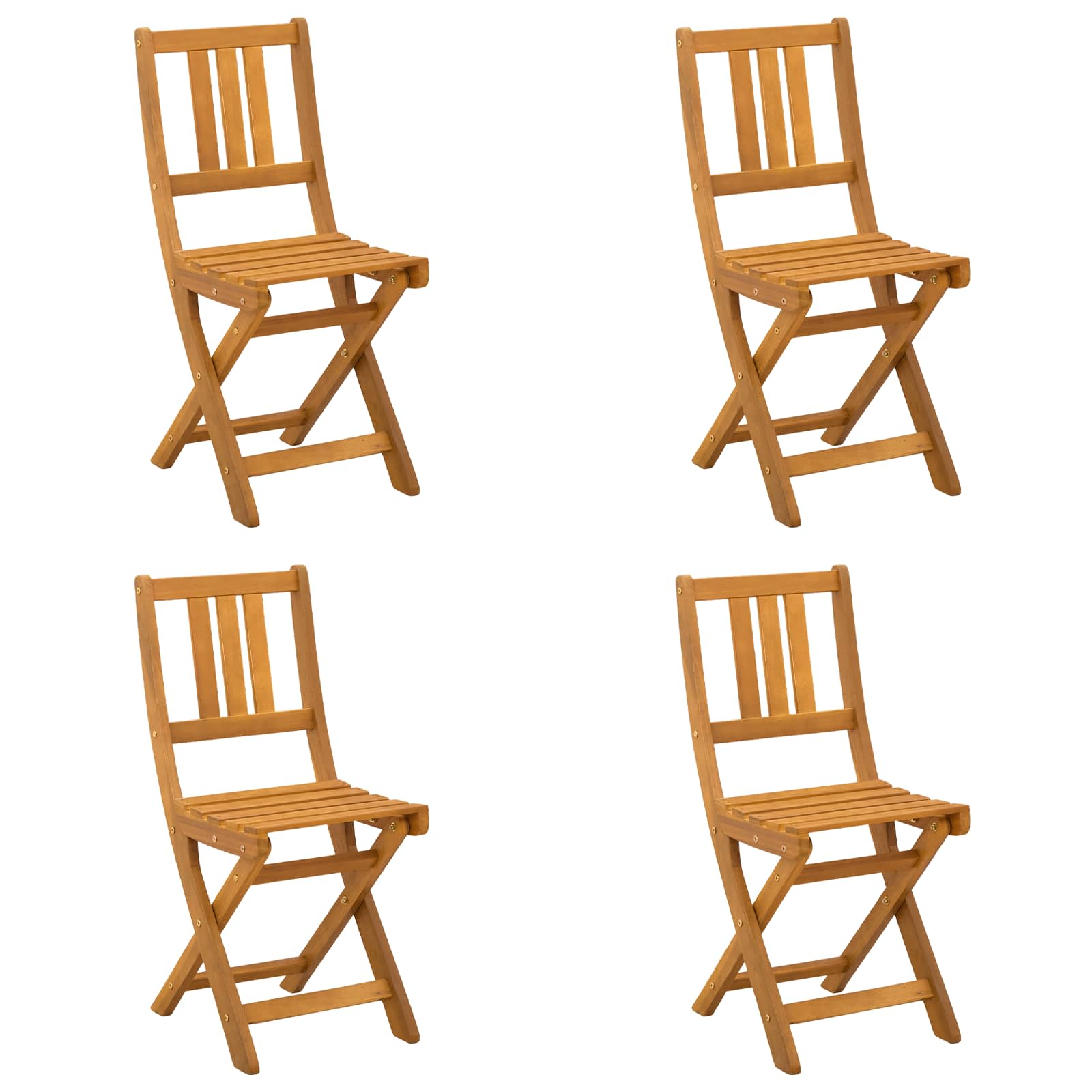 Außen Bistro-Stühle 6 pcs Natur Massivholz Akazie