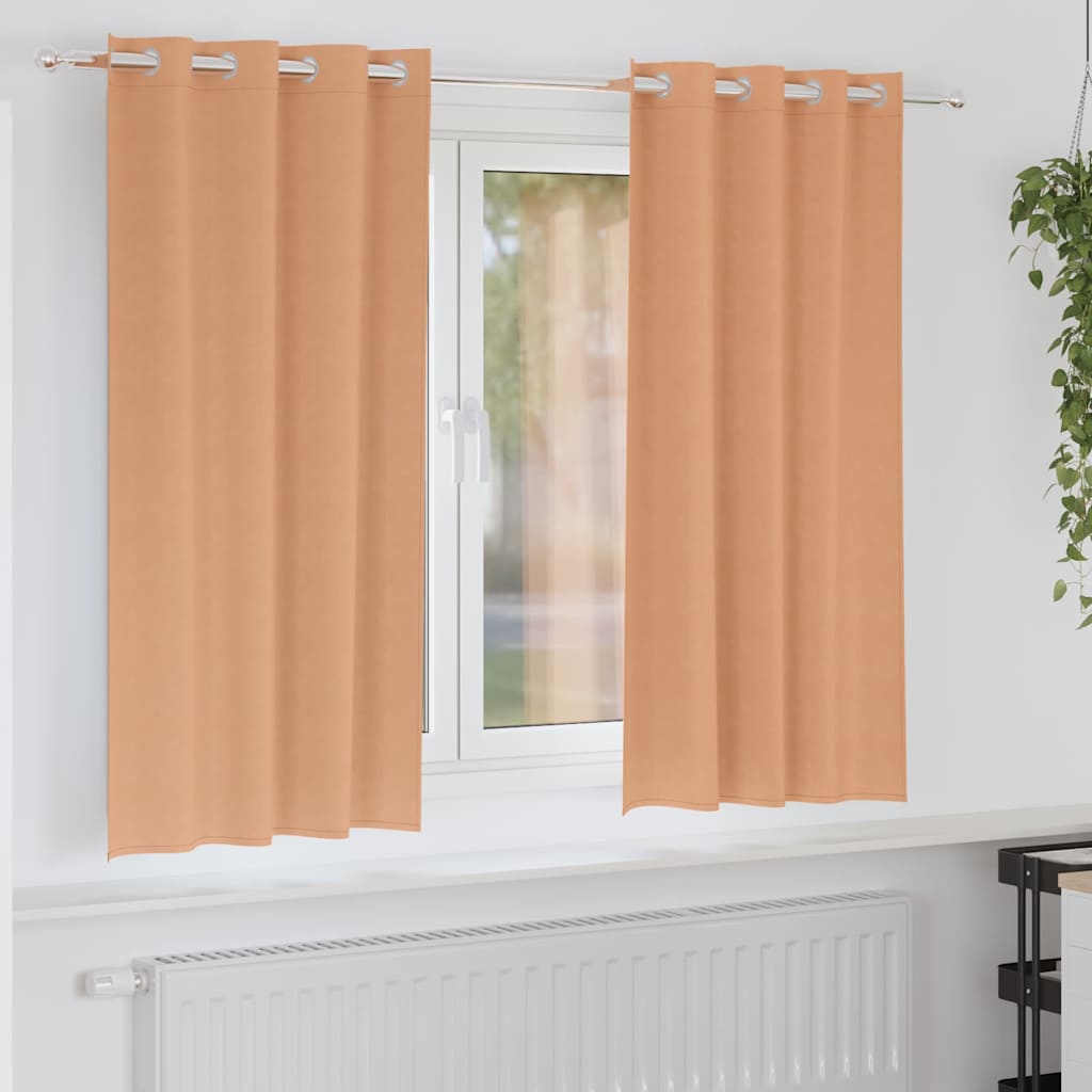 Verdunkelungs-Vorhänge mit Ringen 2 pcs Beige 140 x 140 cm
