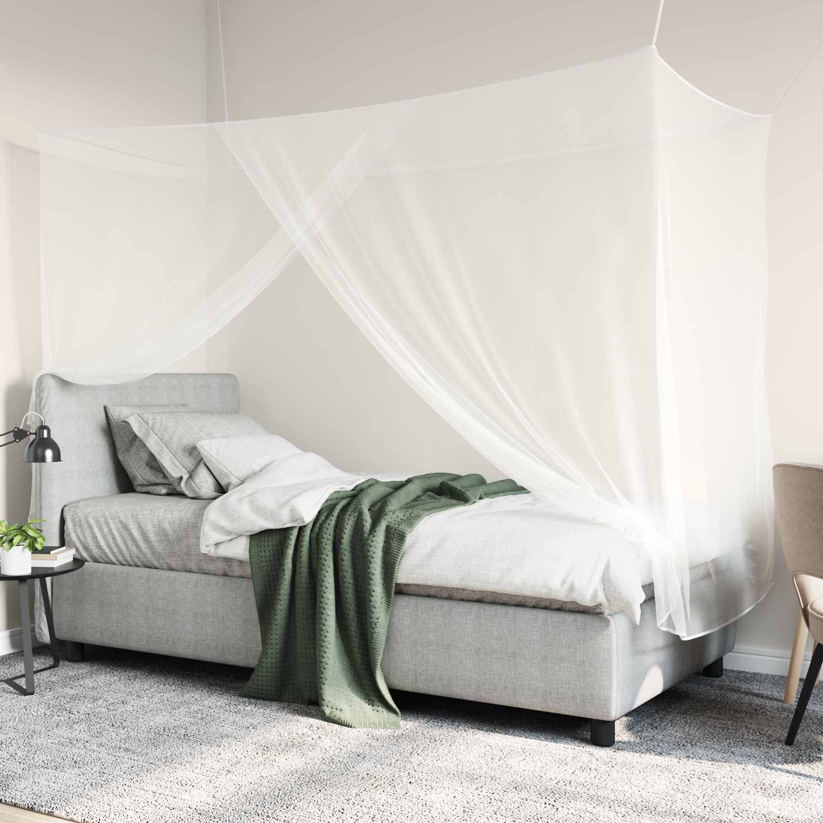 Moskitonetz zum Aufhängen 156 Mesh Weiß 220x100x150 cm
