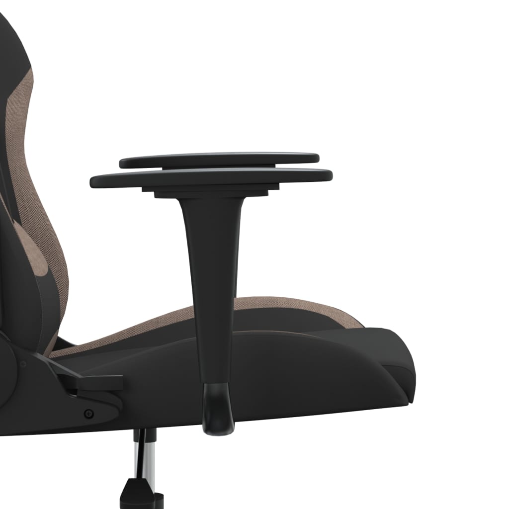 Gaming-Stuhl mit Massagefunktion Schwarz und Creme Stoff