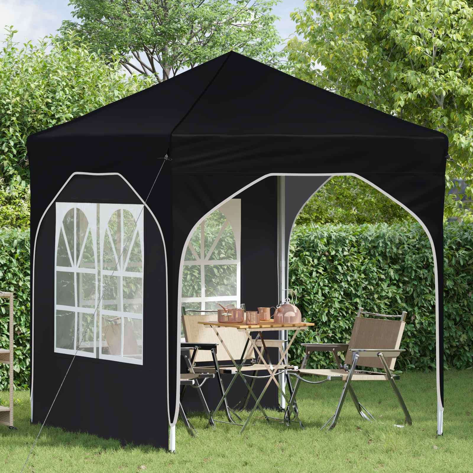 Pop-up Partyzelt 194 x 194 x 245 cm Creme