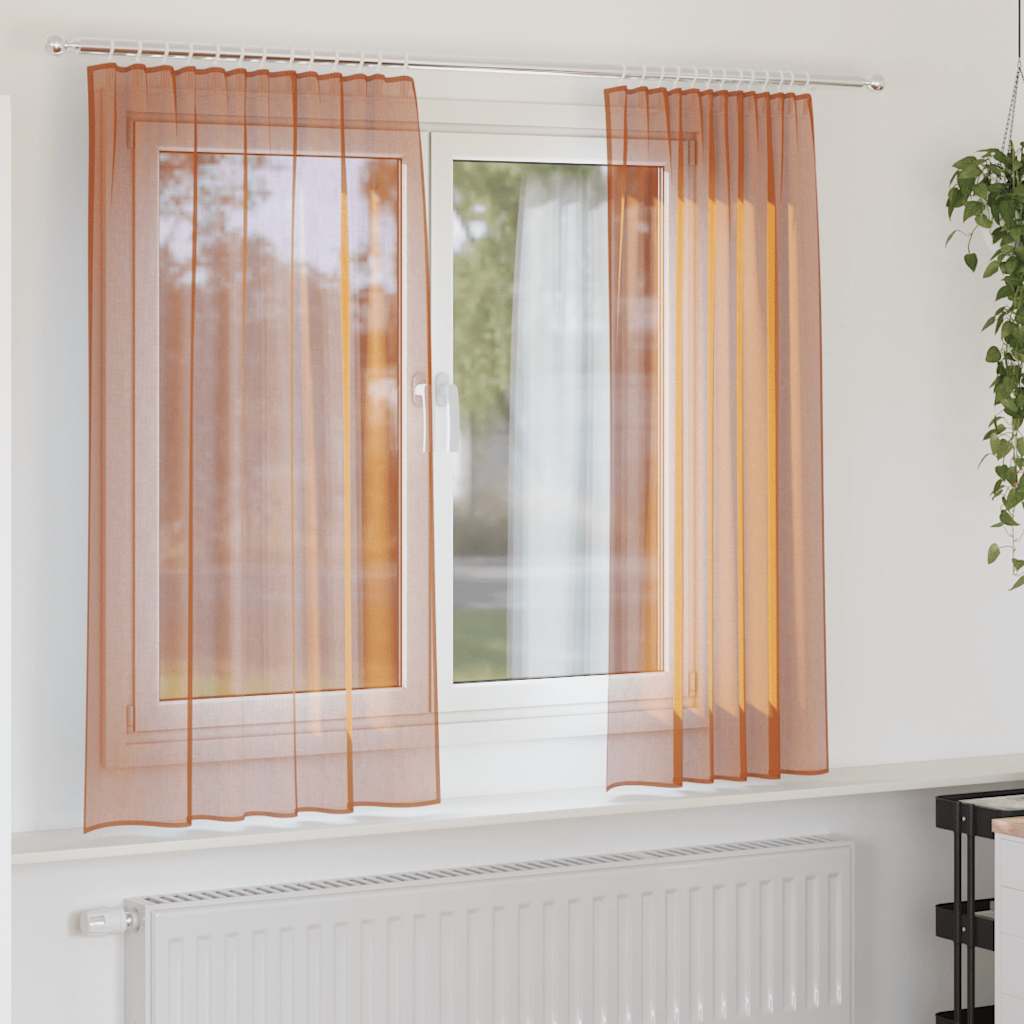 Voile Vorhänge mit Ösen 2 Stk. Apfelgrün 140x140 cm