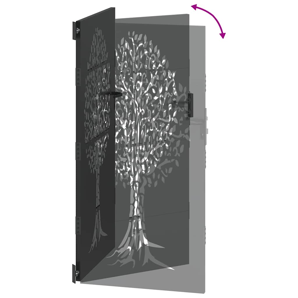 Gartentor 85x75 cm Cortenstahl Baum-Design