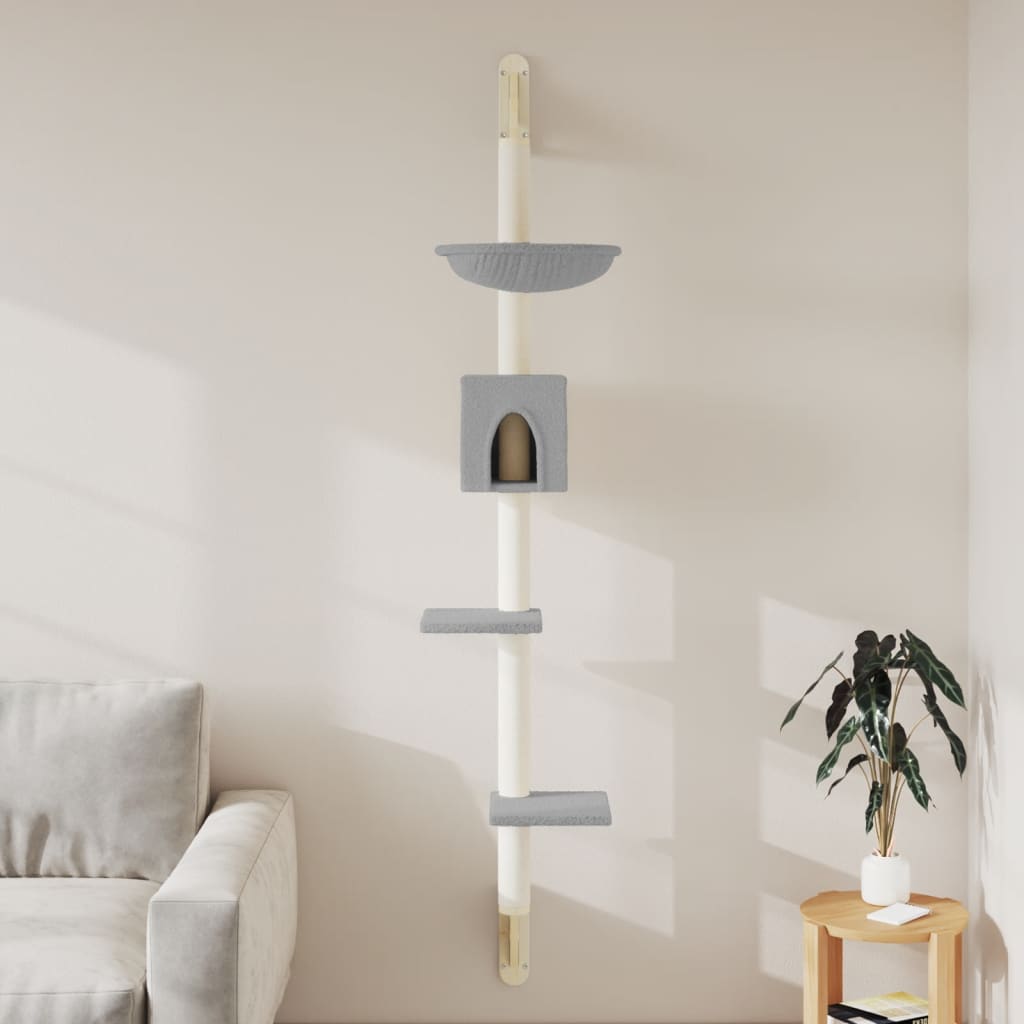 Kratzbaum mit Kratzsäule Wandmontage Creme 187 cm