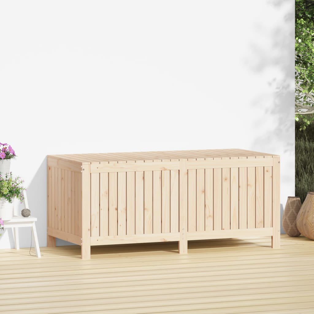 Gartentruhe Grau 76x42,5x54 cm Massivholz Kiefer
