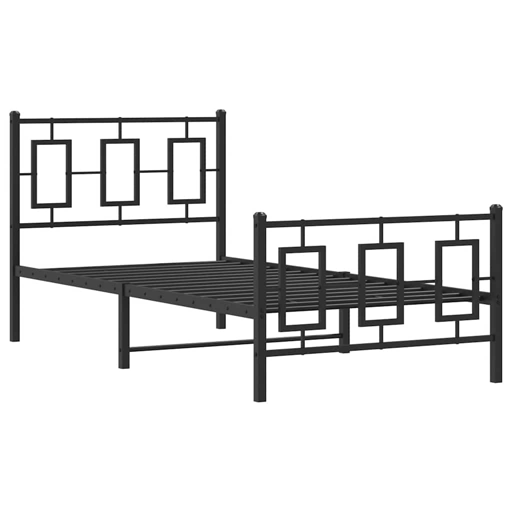Bettgestell mit Kopf- und Fußteil Metall Weiß 180x200 cm