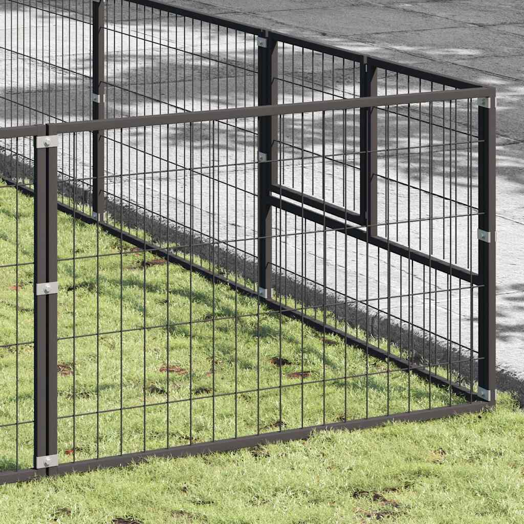 Hundezwinger Schwarz 4 m² Stahl