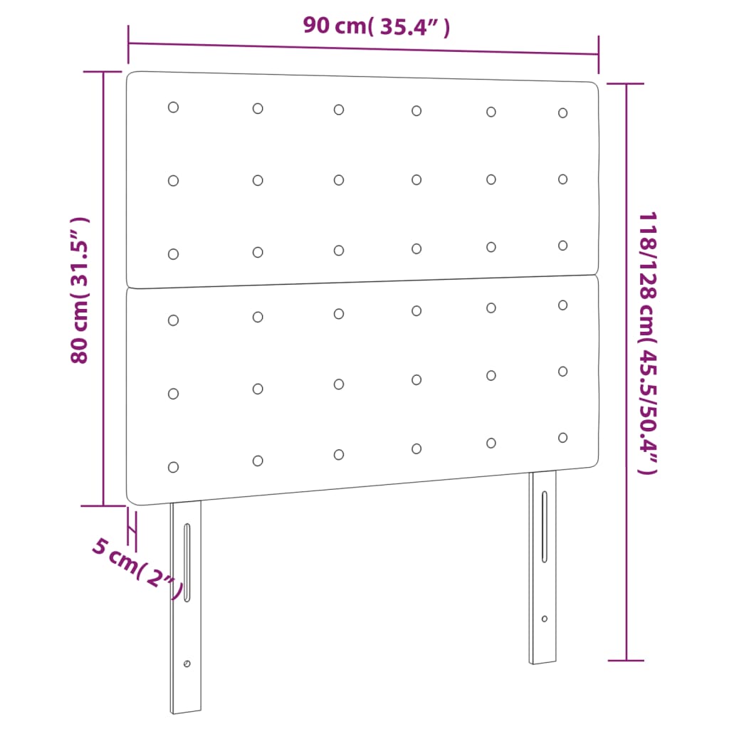 Kopfteil Hellgrau 80x5x118/128 cm Stoff