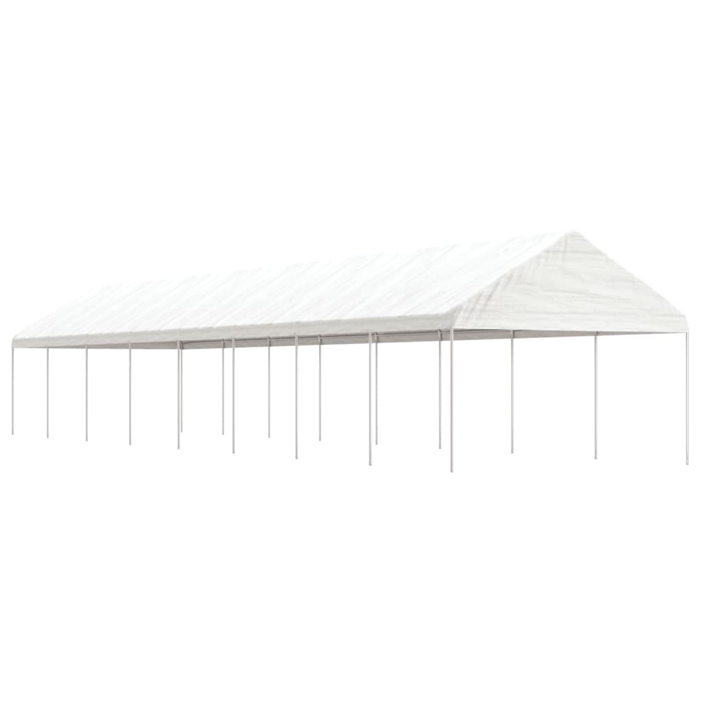 Pavillon mit Dach Weiß 4,46x4,08x3,22 m Polyethylen
