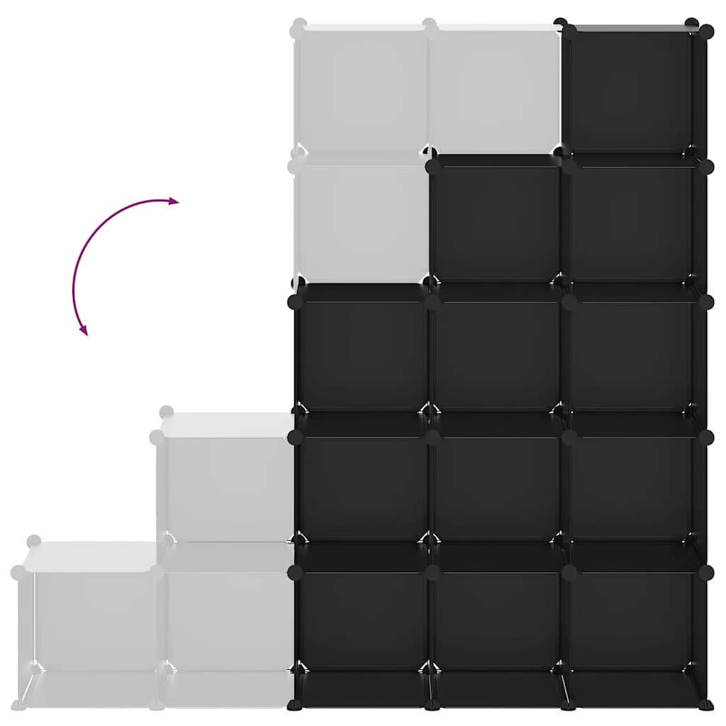 Regalsystem mit 12 Würfeln Schwarz PP