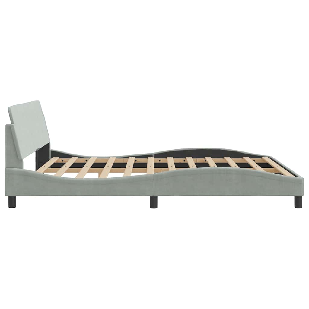 Bettgestell "Dover" Hellgrau 100x190 cm Samt