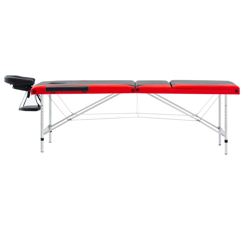 Massagetisch Klappbar 3 Zonen Aluminium Dunkellila