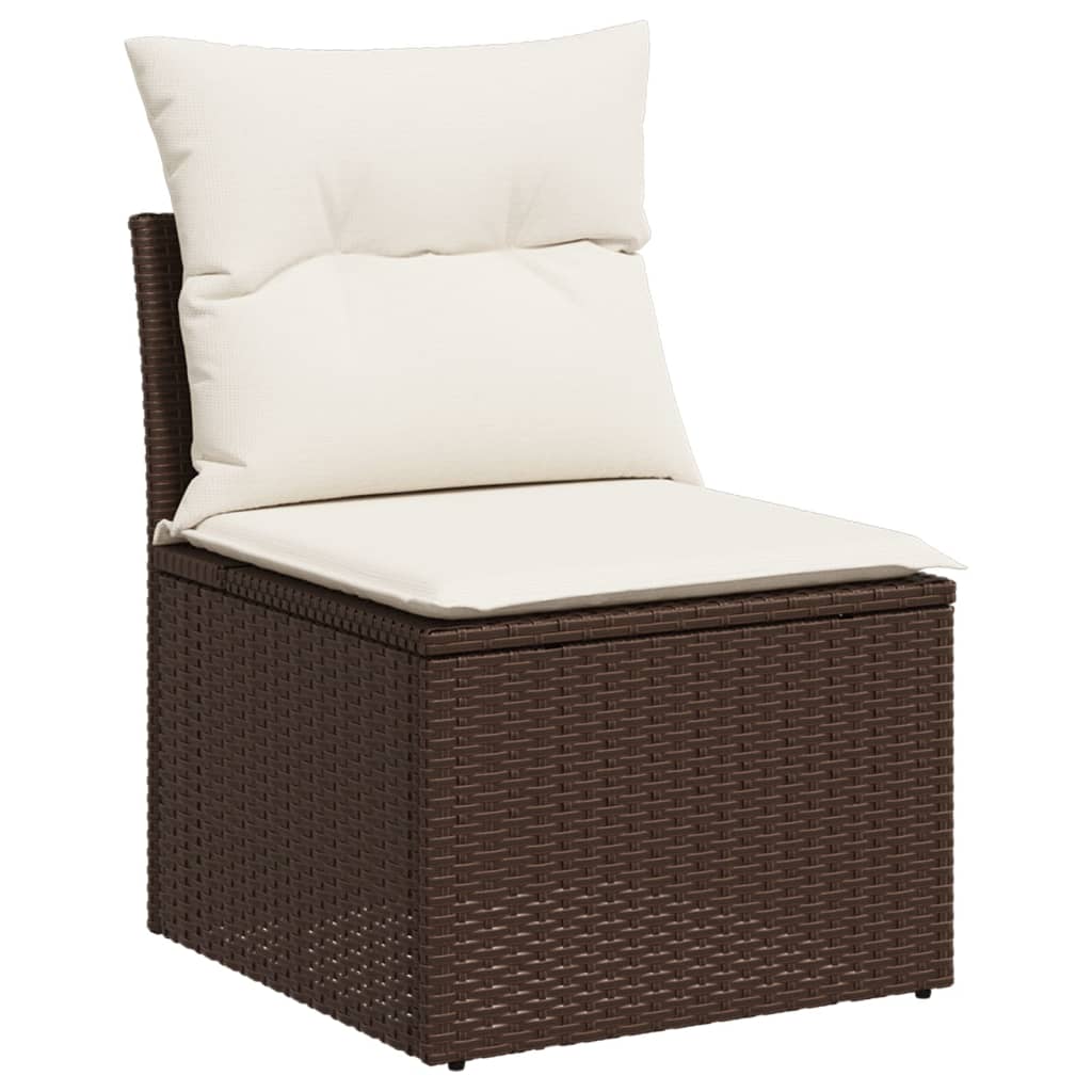 4-tlg. Garten-Sofagarnitur mit Kissen Schwarz Poly Rattan