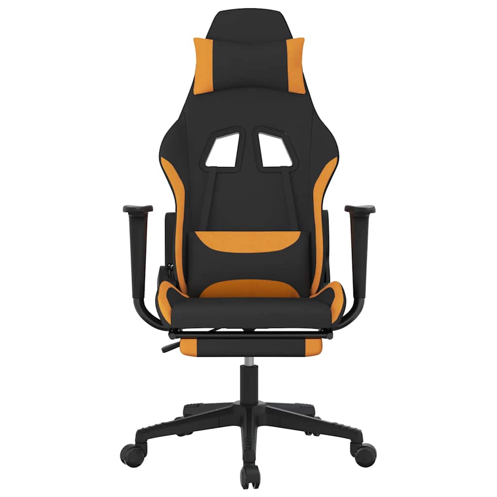 Gaming-Stuhl mit Massagefunktion Schwarz und Creme Stoff