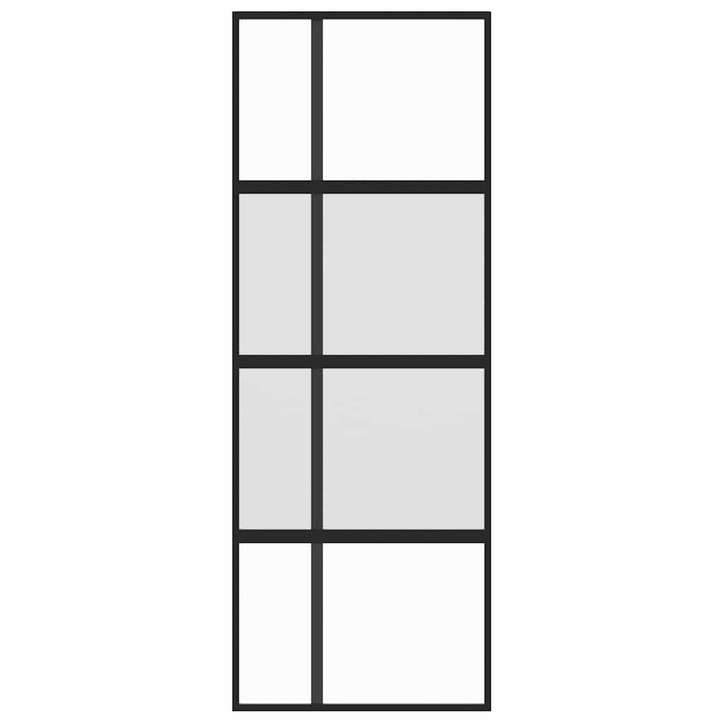 Schiebetür ESG-Glas und Aluminium 76x205 cm Schwarz