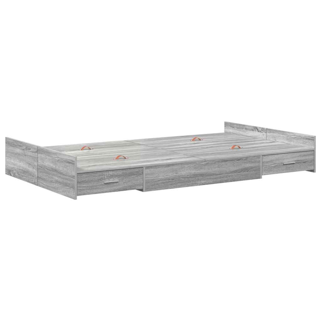 Aufbewahrungsbettgestell Weiß 200 x 200 cm Holzwerkstoff