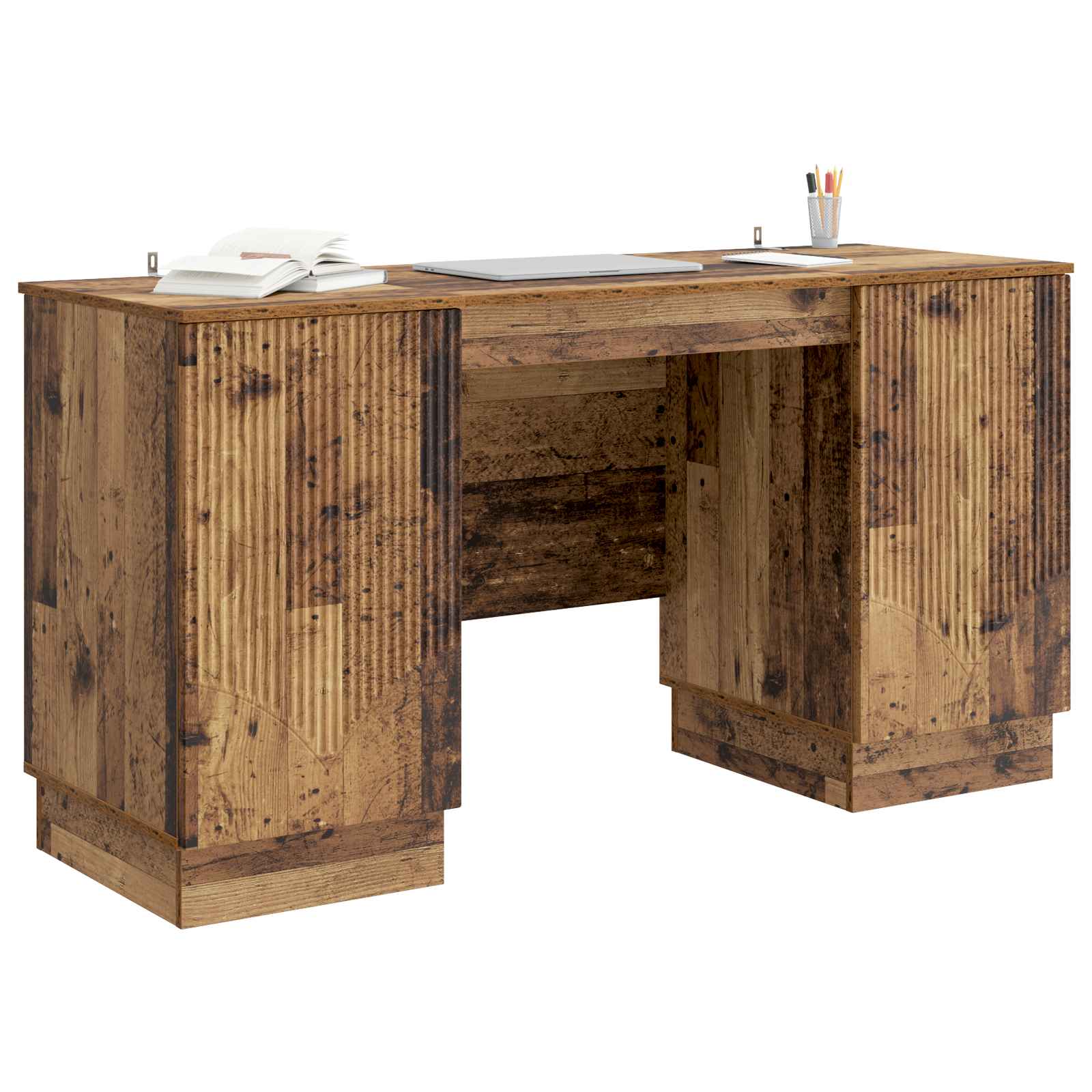 Schreibtisch mit Regal Schwarz 142,5 x 50 x 75 cm Holzwerkstoff
