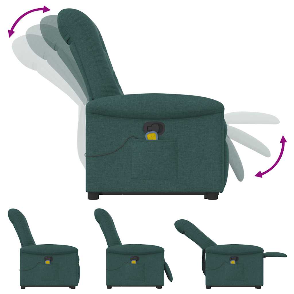 Massagesessel mit Aufstehhilfe Hellgrau Stoff